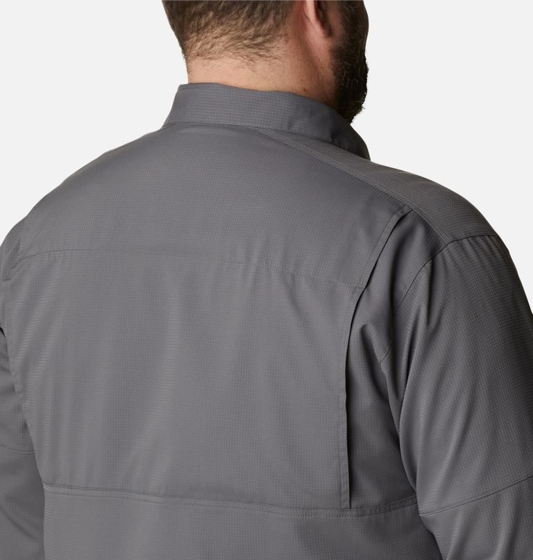 Men's Columbia Silver Ridge Lite Long Sleeve Shirts Dark Grey | Plus Size CA-KC08L